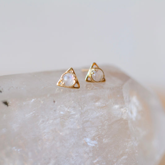 Good Change Moonstone Triangle Studs
