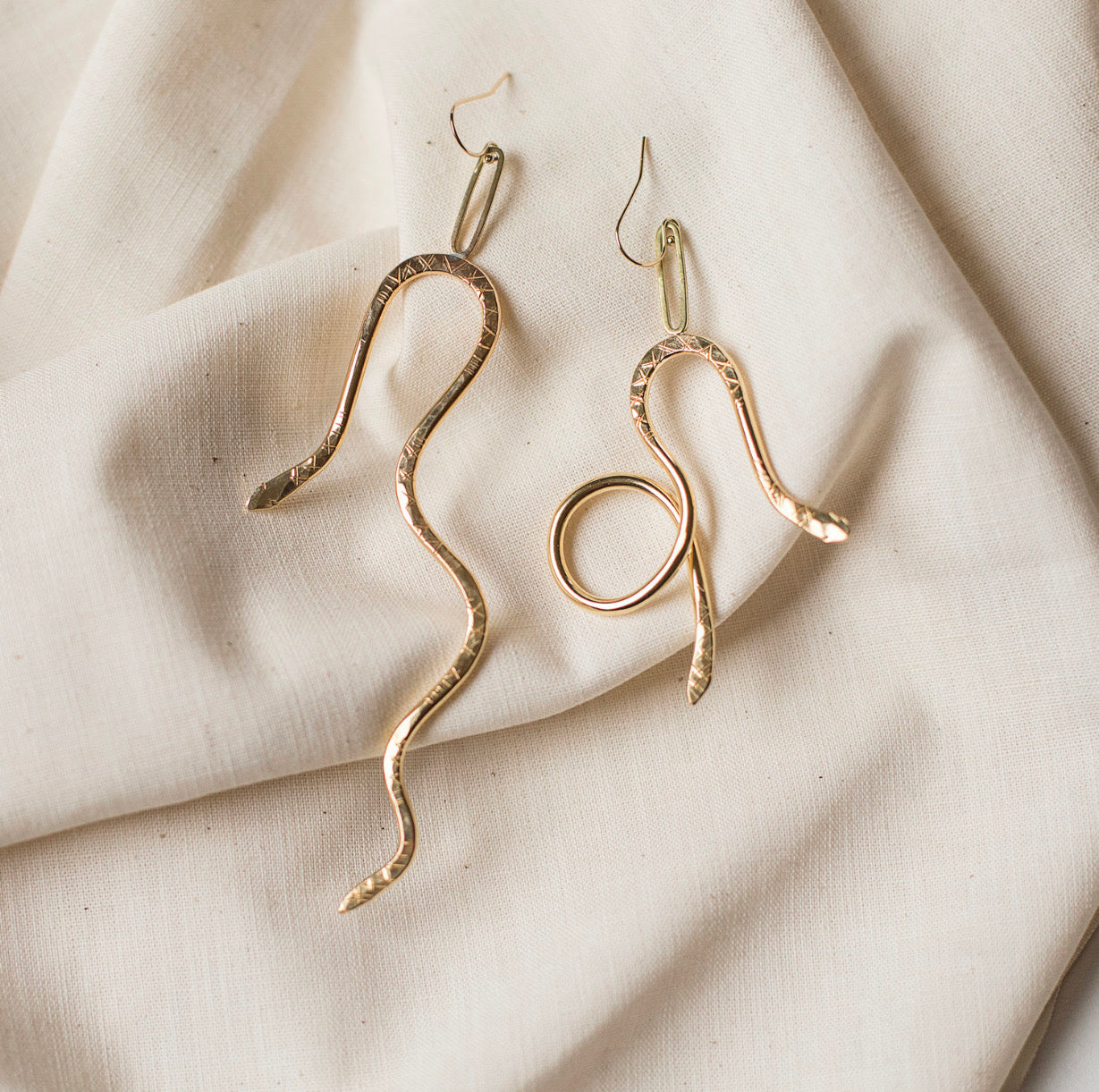 Mismatched Snake Earrings