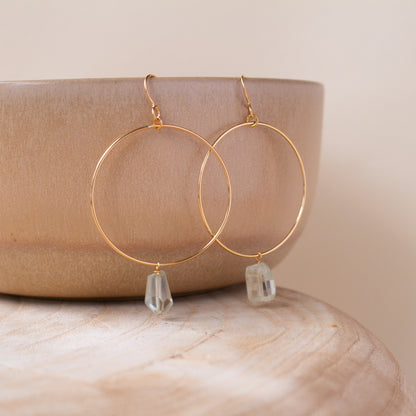 Aquamarine Drop Hoops