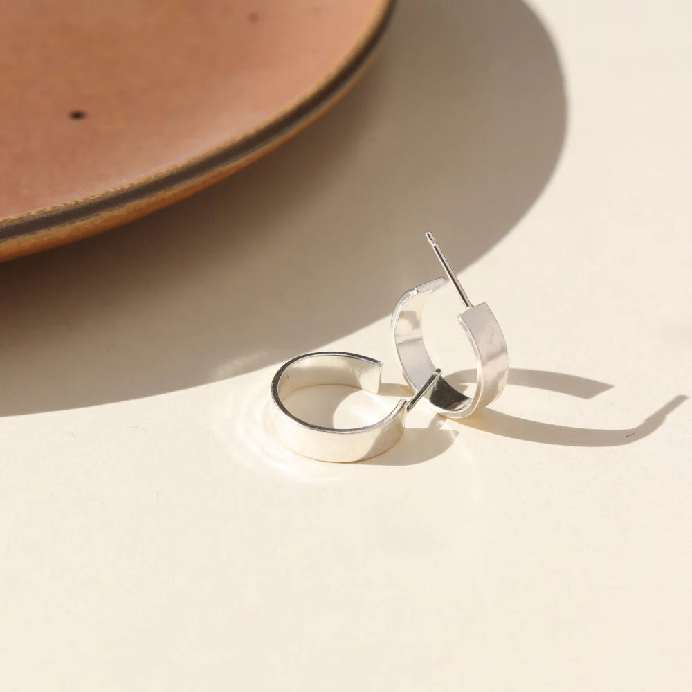 Mirage hoops in sterling silver side view