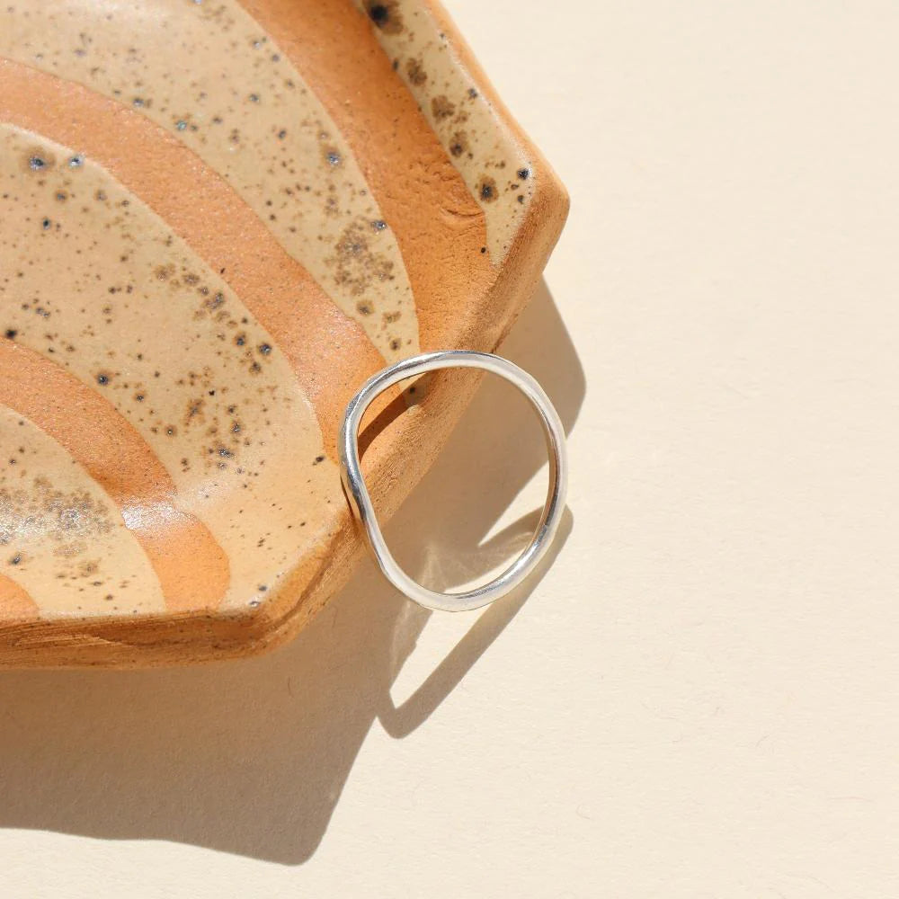 plunge ring in sterling silver front view