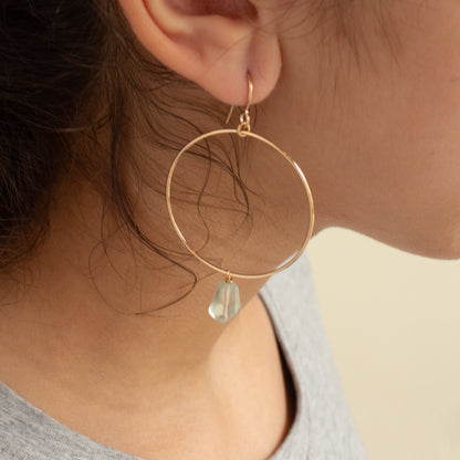 Aquamarine Drop Hoops