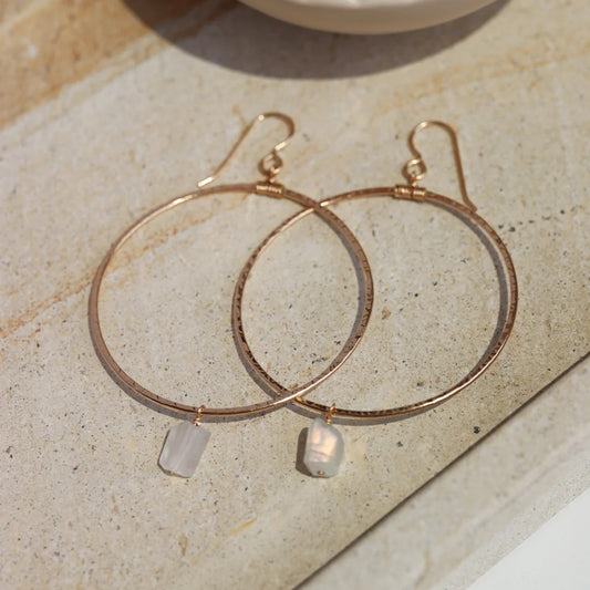 Textured Hoops with Moonstone